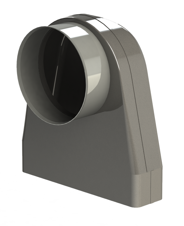 Quattroflex 220x55 Övergång 90° till cirkulärt 125